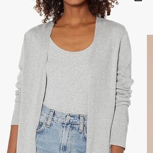JOAN VASS Women Knit Open Front Cardigan Sweater | L